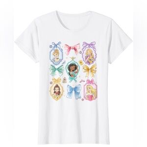 Disney Princess and Bows Watercolor Portrait t-shirt